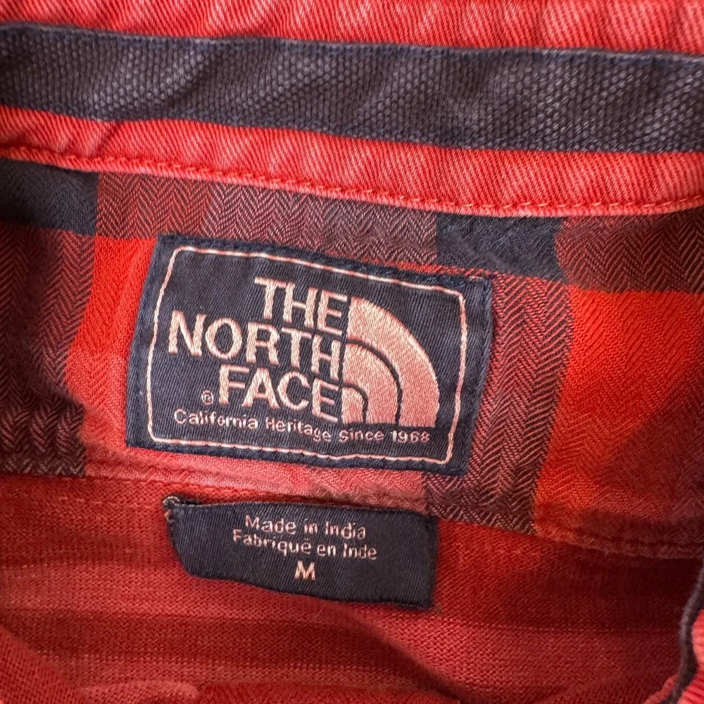 The North Face Rugby Shirt Mens Medium Red Y2K 90s Long Sleeve Striped Polo